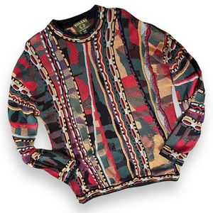 Tosani Colorful 3D Knit Crew Neck Sweater